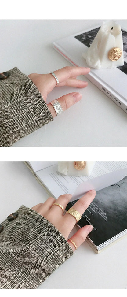 925 Sterling Silver Women’s Open Wave Ring – Irregular Wide Noodle Design Gift