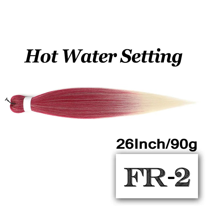 26-Inch Pre-Stretched Braiding Hair Extensions – Synthetic Afro Crochet Braids for DIY, Jumbo Braid in Purple, Pink, Peach & Red