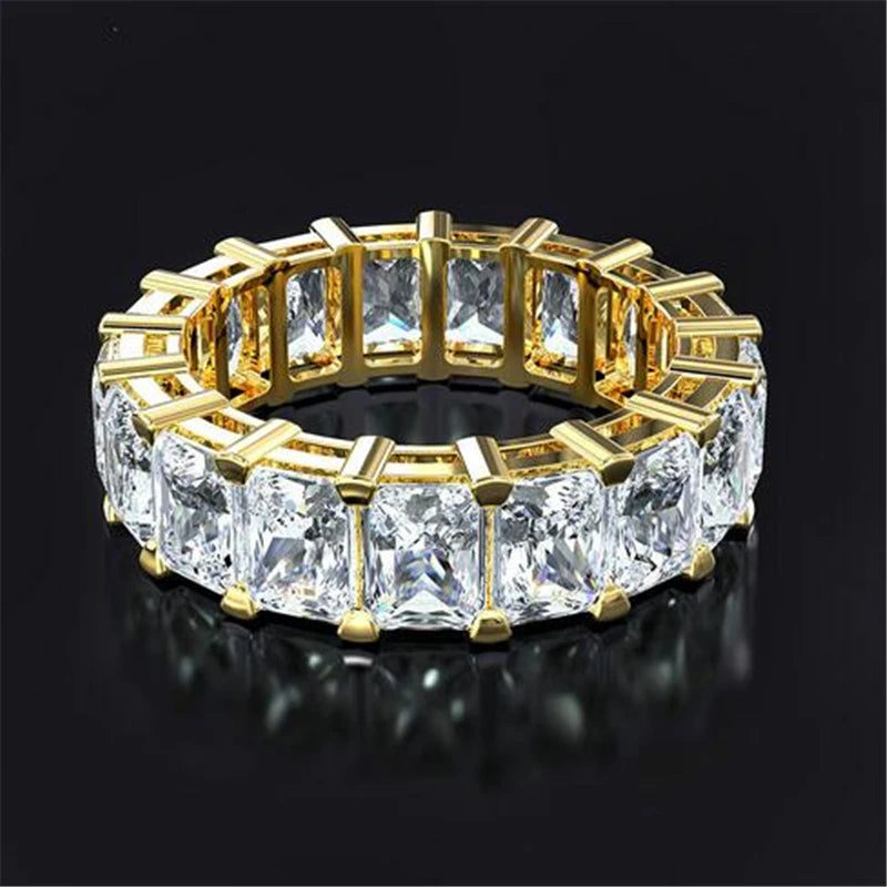 925 Sterling Silver Eternity Band Ring - CZ Diamond Promise Engagement Wedding Jewelry for Women & Men