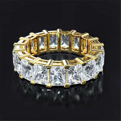 925 Sterling Silver Eternity Band Ring - CZ Diamond Promise Engagement Wedding Jewelry for Women & Men