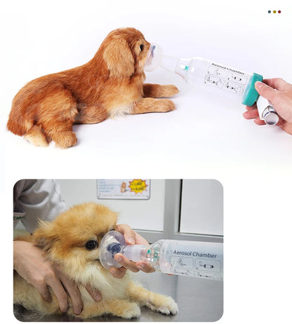 Pet Aerosol Chamber Inhaler — Silicone Mask Spacer for Cats and Dogs
