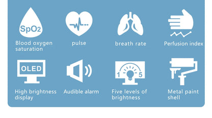 KIUZOU Finger Pulse Oximeter – SPO2, PR, PI, RR Blood Oxygen Saturation and Heart Rate Monitor with OLED Display
