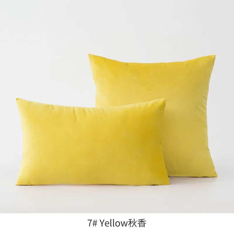 Inyahome Soft Velvet Cushion Cover - Pink Grey Beige Green Decorative Pillowcase For Bedroom Sofa 30x50cm 45x45cm