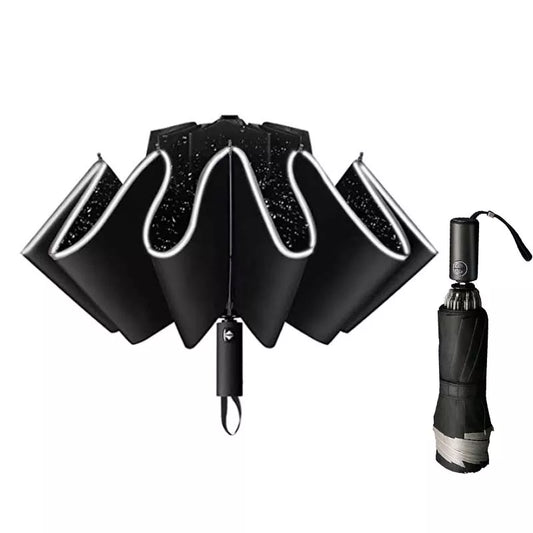 Stay Dry and Stylish with our Inverted Umbrella – Windproof, Folding, and Reflective!