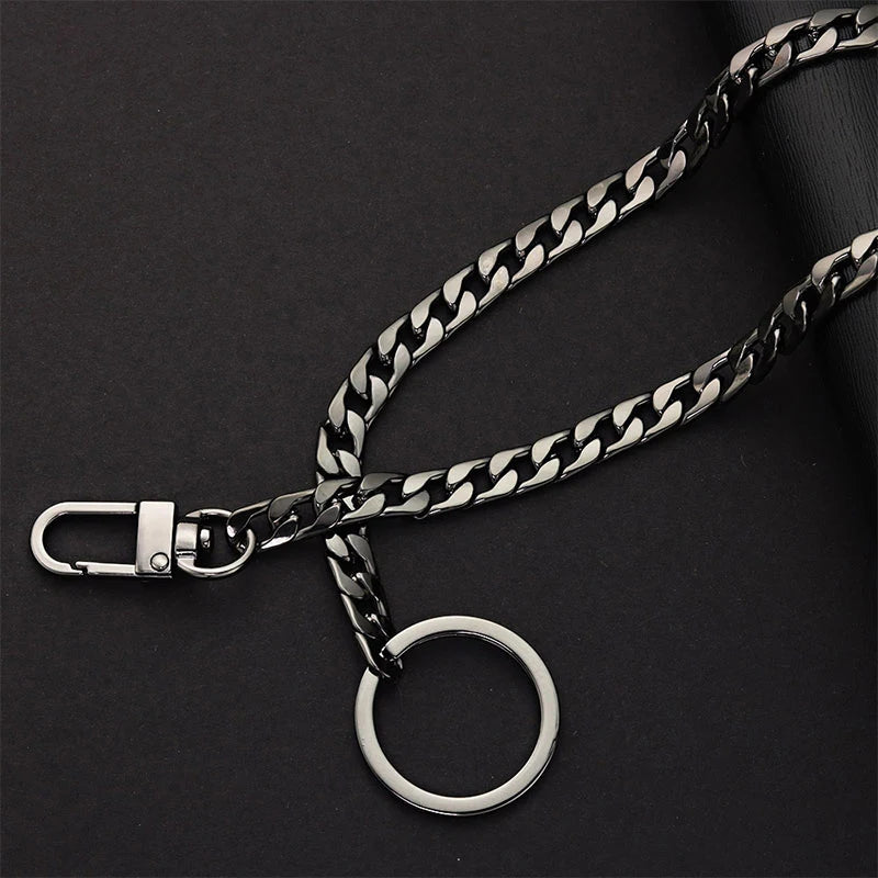 40cm Metal Key Chains – Wallet & Belt Chain for Hipster Pants, Hip Hop, Rock, Punk Street Style, Anti-Lost Keyring for Men (K404)