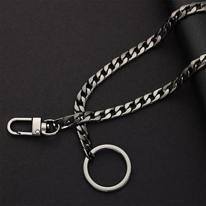 40cm Metal Key Chains – Wallet & Belt Chain for Hipster Pants, Hip Hop, Rock, Punk Street Style, Anti-Lost Keyring for Men (K404)