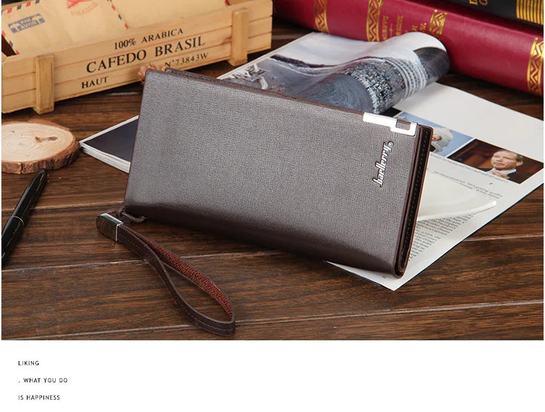 Baellerry Men’s Long Wallet – Large Capacity Zipper Clutch with Card Holder & Coin Pocket, Luxury Handbag Purse