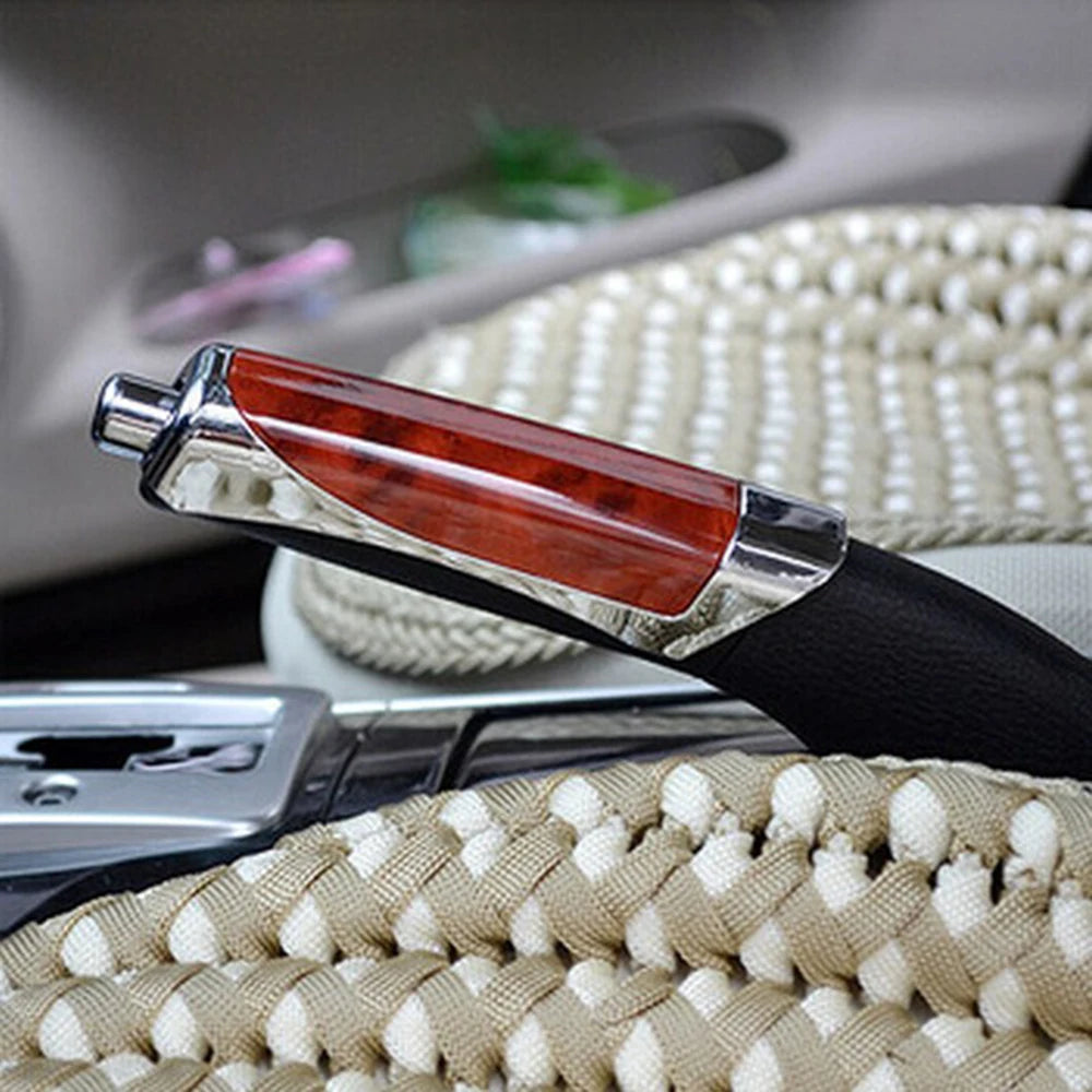 Universal Wooden Anti-Slip Handbrake Covers – Auto Gear Shift Collars for Honda, Toyota, VW & Hyundai Car Decoration