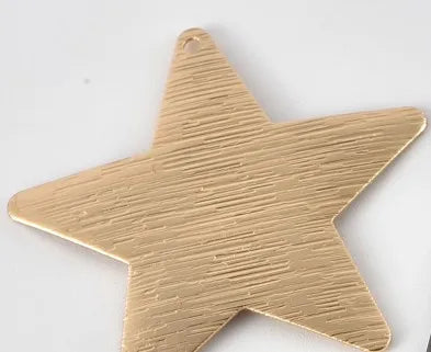 38mm Brushed Curved Five-Pointed Star Pendant Necklace – Single Hole DIY Classic Fashion Jewelry Accessory