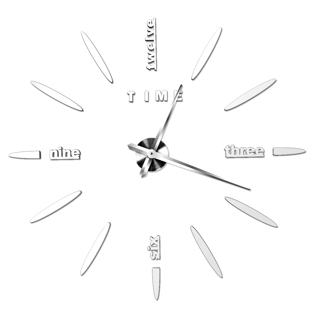 3D DIY Wall Clock - Modern Acrylic Mirror Sticker Quartz Clock For Living Room Decor With Silent Movement