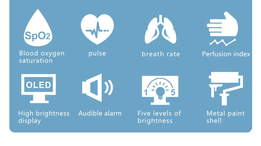 Portable Professional Finger Pulse Oximeter – Digital OLED Blood Oxygen, Heart Rate Health Monitor Tool
