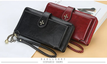 New Women’s PU Leather Wallet — Fashion Long Zipper Purse, Top Quality Brand Card Holder, Classic Female Wallet
