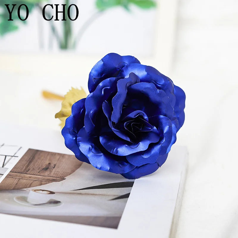 Colorful Galaxy Eternal Rose in 24K Gold Foil Love Base - Perfect Valentine's Day Gift for Girlfriend
