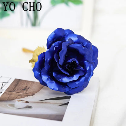 Colorful Galaxy Eternal Rose in 24K Gold Foil Love Base - Perfect Valentine's Day Gift for Girlfriend