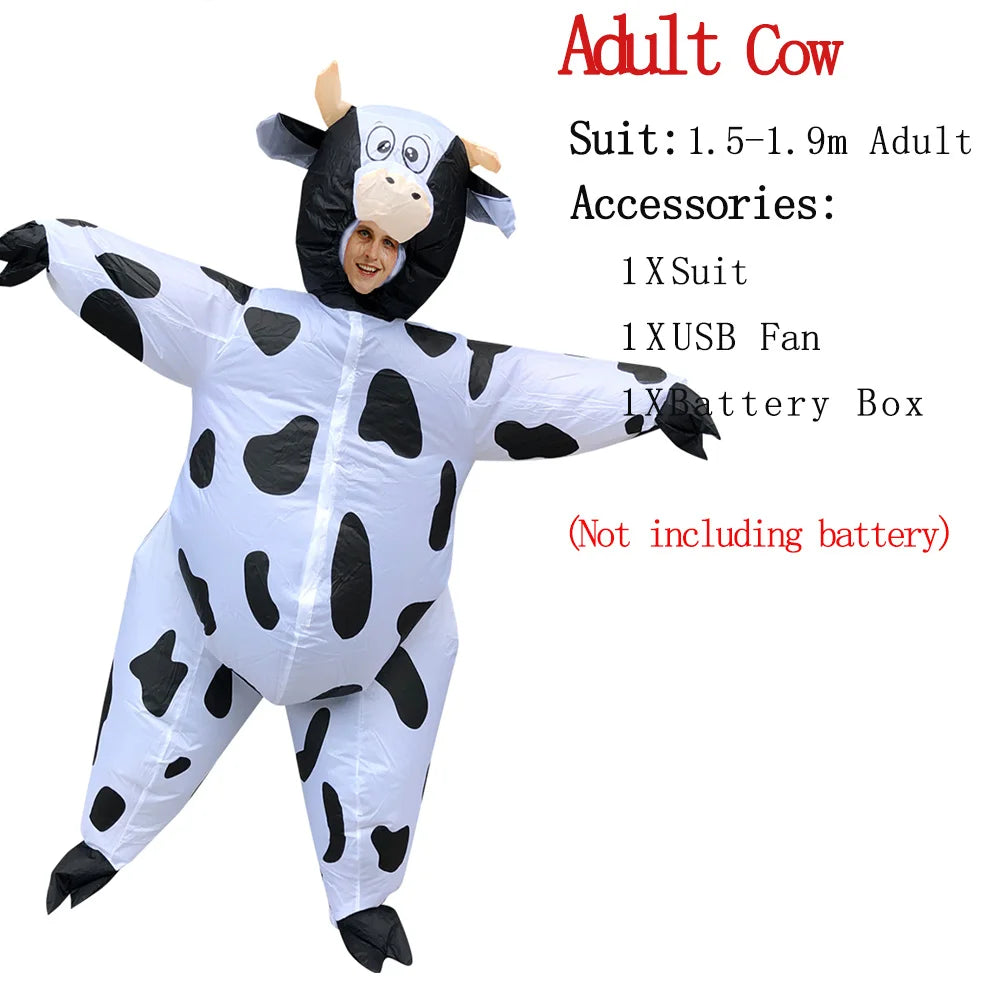 Adult Inflatable Cow Costume – Scary Monster Blow-Up Cosplay for Halloween, Christmas, Party & Stage Festival