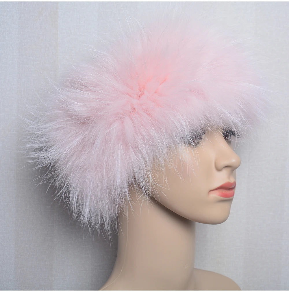 2025 Real Fox Fur Scarf and Headband – Luxury Winter Neck Warmer for Women, 100% Natural Fur, Elastic Ring Muffler