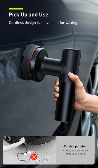 Baseus Wireless Car Polisher — Cordless Electric Waxing & Polishing Machine with Adjustable Speed for Auto Detailing