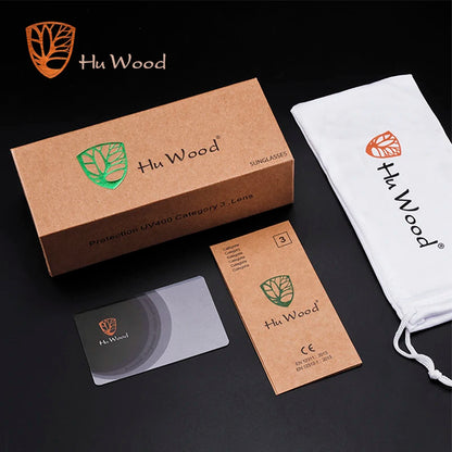 HU WOOD Square Polarized Sunglasses for Men — UV400 Fashion Sport & Driving Sun Glasses