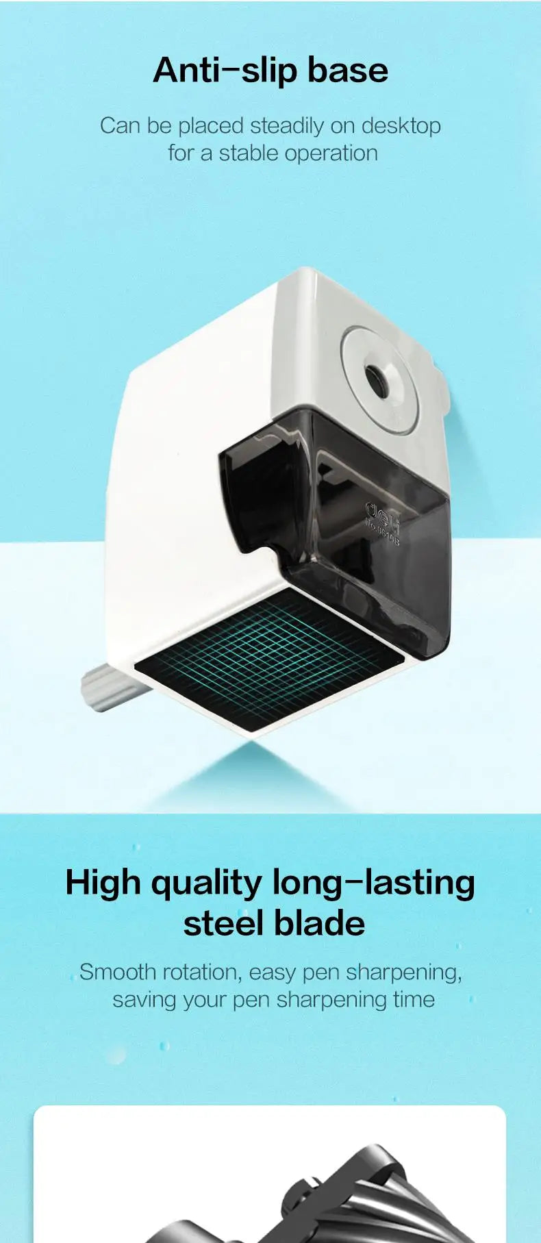 DELI Rotary Pencil Sharpener – Office & School Table Cutter Stationery Tool