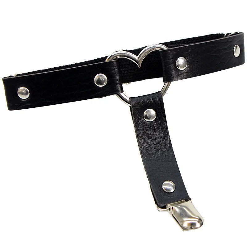 2022 Women's Sexy Elastic Harness Heart Leg Chain Garter Belt – Cosplay Spike Thigh Ring, High-Quality Elastic