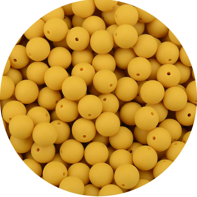 LOFCA Silicone Teething Beads - 20pcs 15mm Round Baby Chew Beads for DIY Teether Toys Infant Accessories