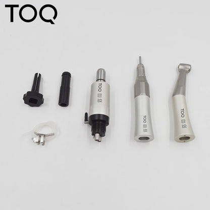 Dental Low Speed Handpiece Kit – Mini Air Motor with 4-Hole Contra Angle & Straight Handpiece for Dentists