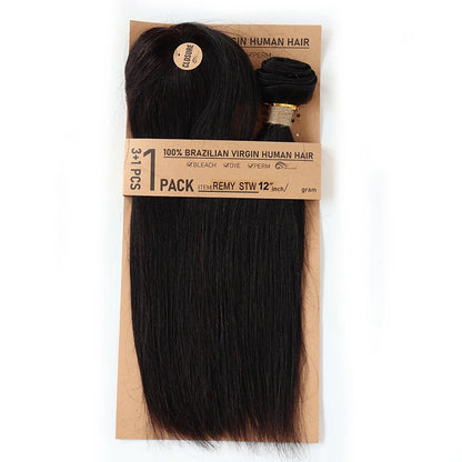 Kinky Curly Human Hair Bundles with Closure – Short Indian Hair Bundles with Circular Closure