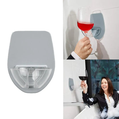 Bathroom Wine Glass Holder - Shelf Rack for Bath and Shower Accessories, Home Organizer for Red Wine Cups, Boat-Style Storage Shelves