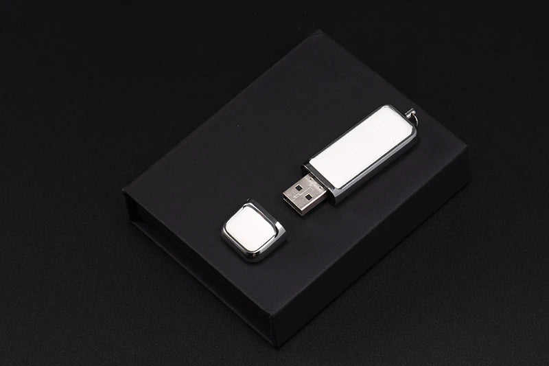 Leather USB 3.0 Flash Drive - Free Logo, 4GB-128GB High-Speed Memory Stick, Wedding Gift
