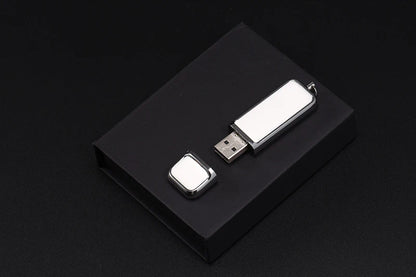 Leather USB 3.0 Flash Drive - Free Logo, 4GB-128GB High-Speed Memory Stick, Wedding Gift