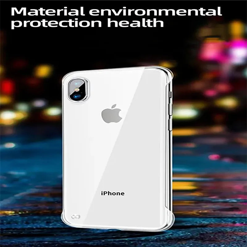 Ultra Thin Transparent PC Hard Case for iPhone 7–16 Series | Borderless Anti-Drop Protection Cover