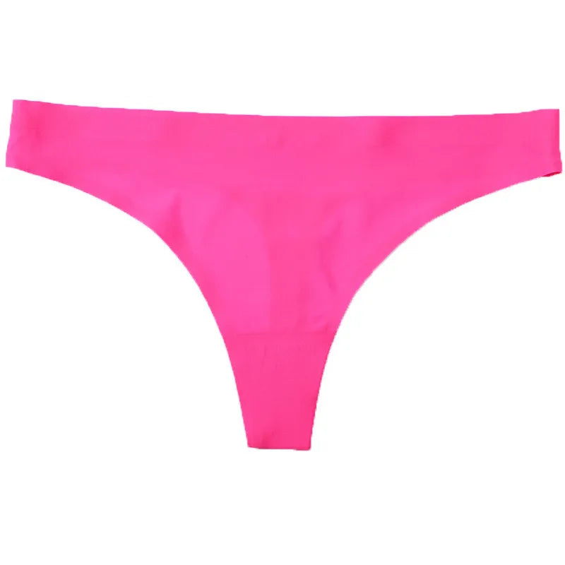 3PCS Ice Silk Seamless Thong Set for Women – Solid Low Rise Sexy G-String Sports Underwear, S-XL Sizes