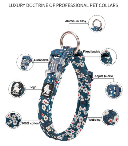 Truelove Floral Pet Collar – Padded Comfort Cushion, Camouflage Design for Small, Medium & Large Dogs, Outdoor Running Collar TLC5273
