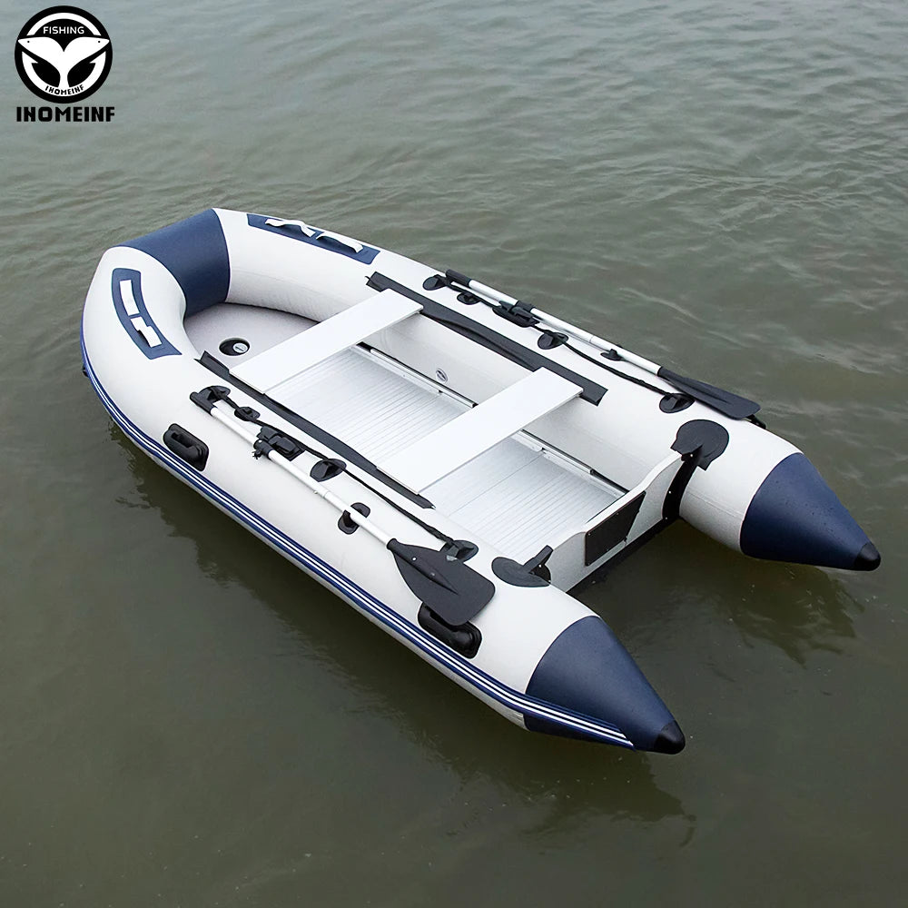 5-6 Person Inflatable Assault Boat – 3.8m PVC Fishing Rowing Boat with Aluminum Floor & Speed Raft Accessories