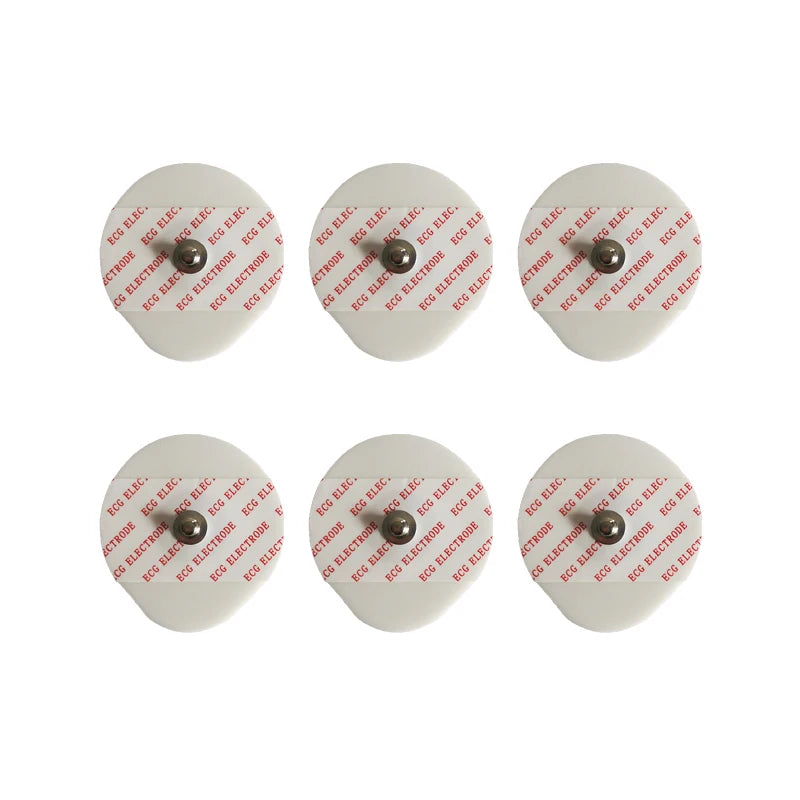 50-Pack Disposable ECG Electrodes — 43×46mm Non-Woven Medical Electrode Pads for EKG Accessories