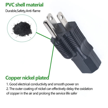 NEMA 5-15P to IEC C13 Power Adapter - US 3-Prong Male to IEC Female Converter for PDU and UPS, Black