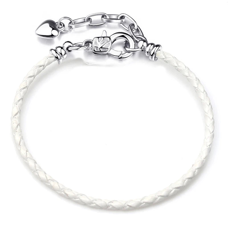 BAOPON 9-Color Leather Charm Bracelet - DIY Chain Jewelry Gift for Women & Girls