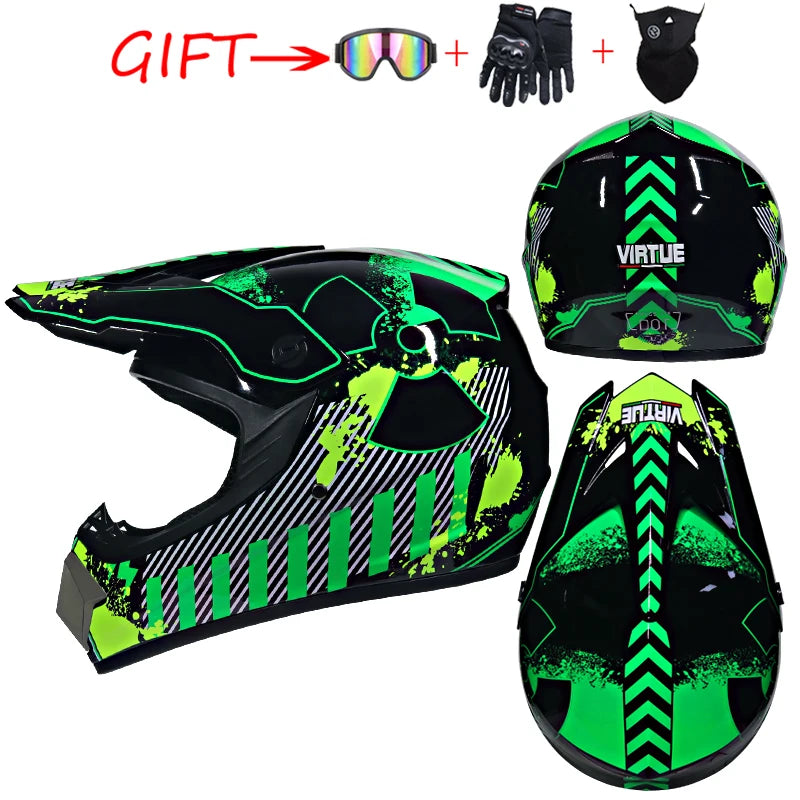 Safety Motocross Helmet for Kids - DOT Approved ATV Cross Bicycle Downhill Capacete, Unisex, Lightweight ABS 1KG