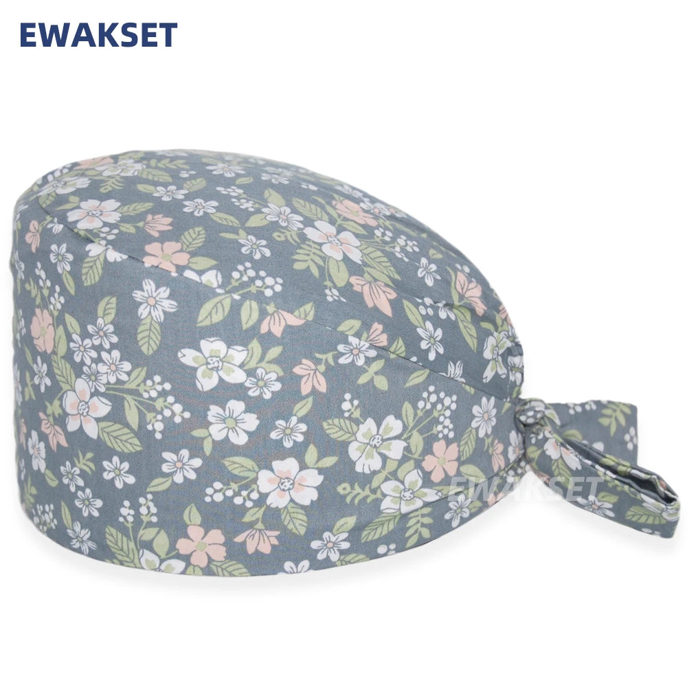 Unisex Soft Scrub Cap – Cartoon Print Surgical Hat for Men and Women, Operating Room Nursing Accessories