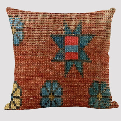 Bohemian Linen Cushion Cover – Multicolor Ethnic Geometric Pattern Decorative Pillow for Living Room Sofa