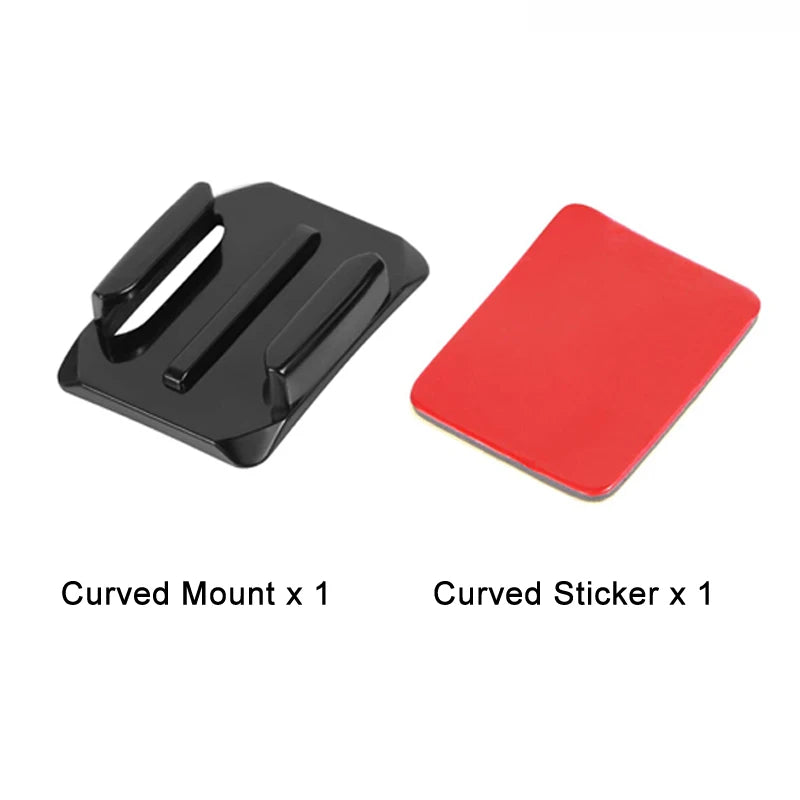 Flat & Curved Adhesive Mount Set for GoPro Hero 11/10/9/8 – Xiaomi Yi 4K, SJCAM Action Camera Mounting Stickers Accessories