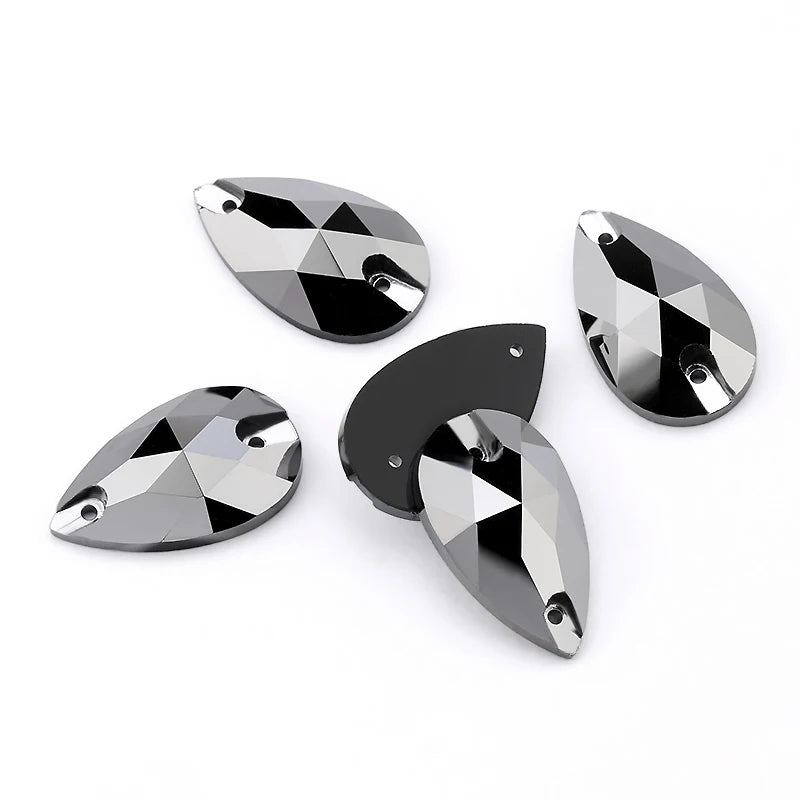 AAAAA Tear Drop Rhinestones — High-Quality Sew-On Stones for Dress, Bag, Garment & Shoe Decoration