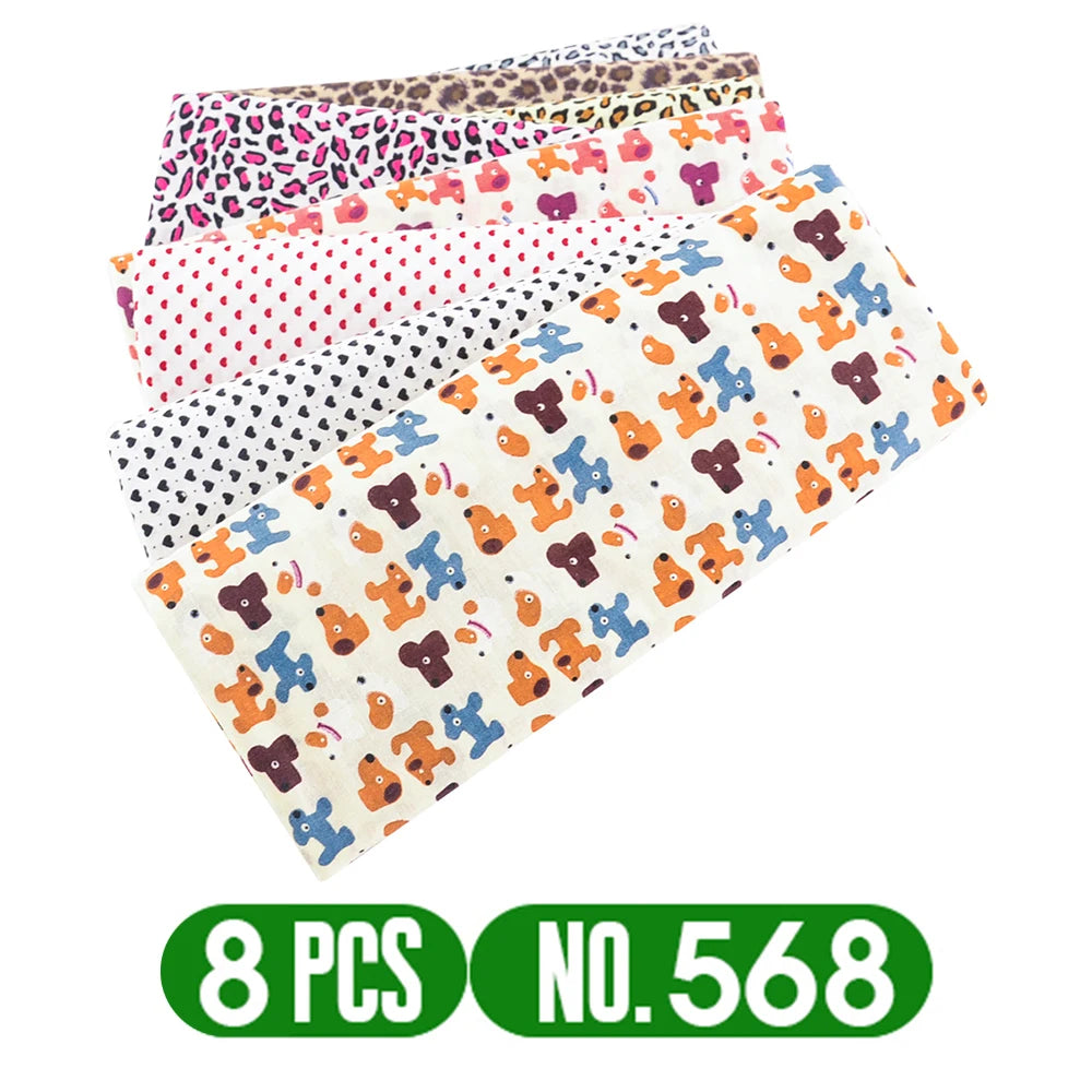 Teramila 7/8 Pcs Patchwork Quilt Fabrics Set - 30x30cm/25x25cm Cotton Sewing Cloth for Needlework and Handmade Projects