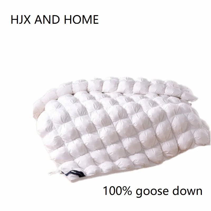 3D Luxury Quilted Goose Down Duvet – 100% High-Rank Winter Comforter, Thick Solid Color Blanket for King, Queen & Full Size Beds