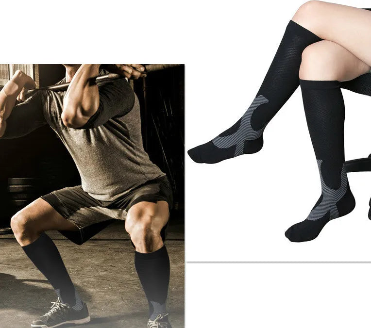 Men's Compression Sports Socks - Running, Cycling, Nursing, Varicose Veins Support, Outdoor Hiking Socks