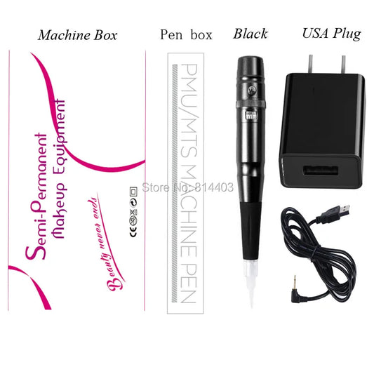 Professional Dermografo Universal PMU Tattoo Pen - Rotary Machine with Speed Control for Lip & Eyebrow Makeup Tattoo
