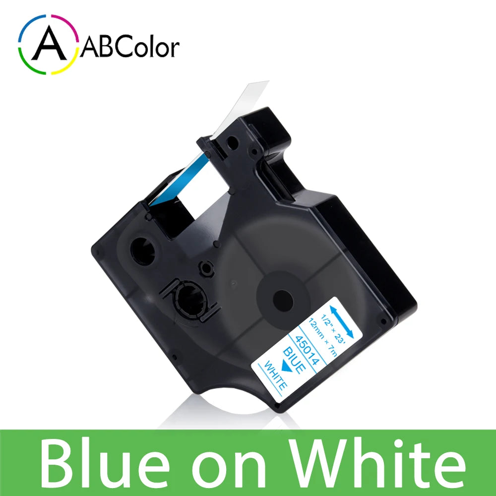 12mm Black on White Label Tape Cartridge Compatible with Dymo LabelManager 160 & 280