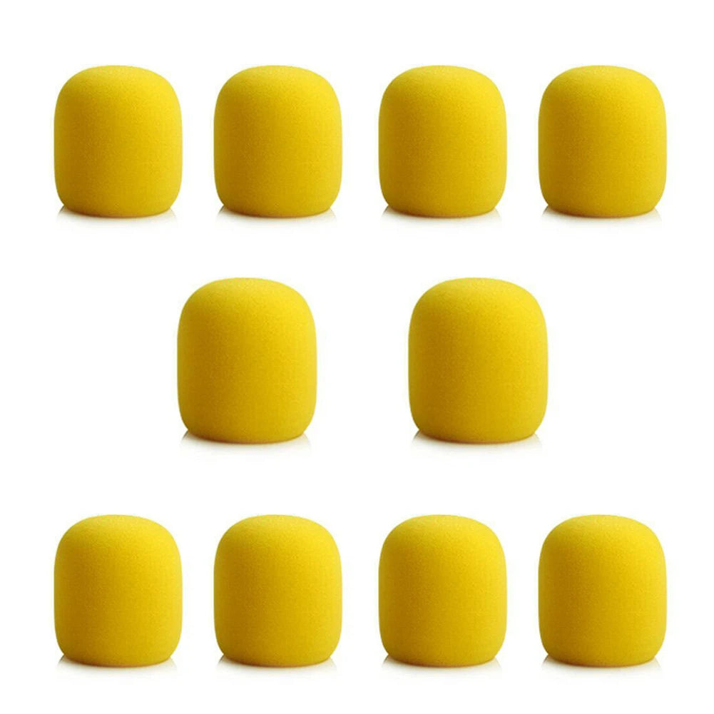 10pcs Thick Microphone Foam Covers - Professional Windscreen Sponge Caps for Studio Mic Protection