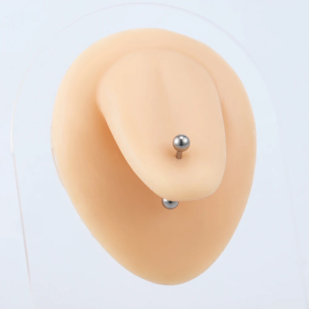 5Pcs Right Grand ASTM F136 Implant Grade Titanium 14G Mirror Polish Internally Threaded 5mm Ball Top Piercing Jewelry Set