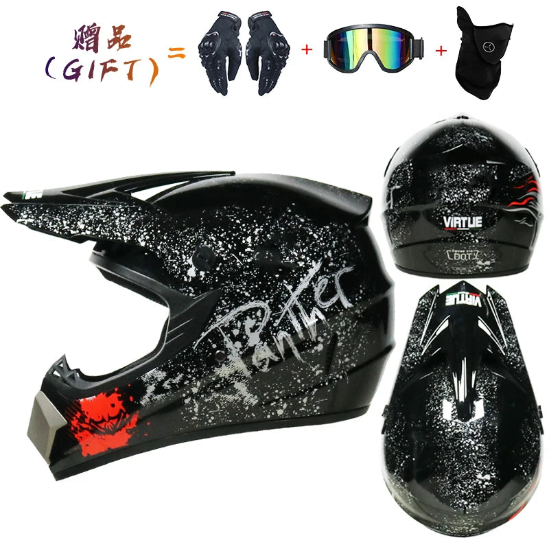 Safety Motocross Helmet for Kids - DOT Approved ATV Cross Bicycle Downhill Capacete, Unisex, Lightweight ABS 1KG